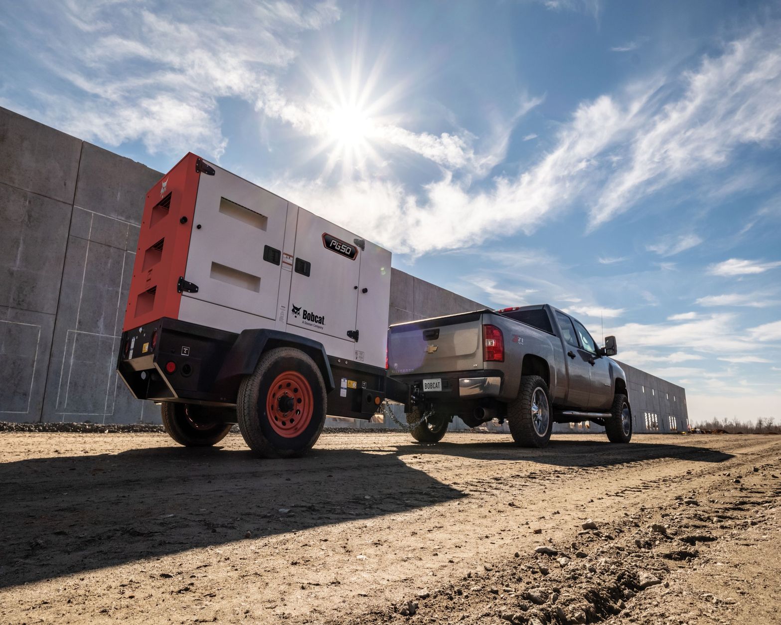 Bobcat warehouse forklift operating in racking aisles